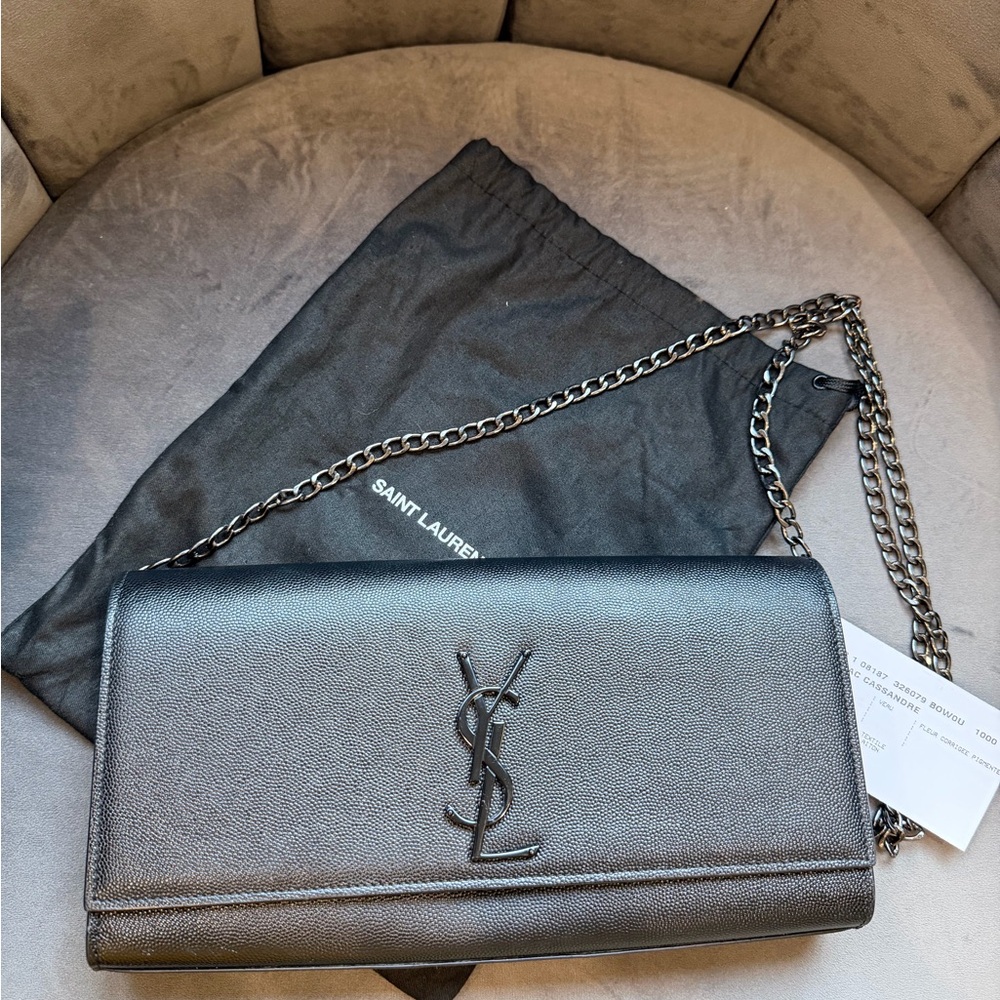 Saint Laurent Kate Medium Black Clutch